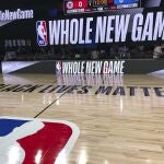 Una de las canchas de la NBA en la sede burbuja de Disney World