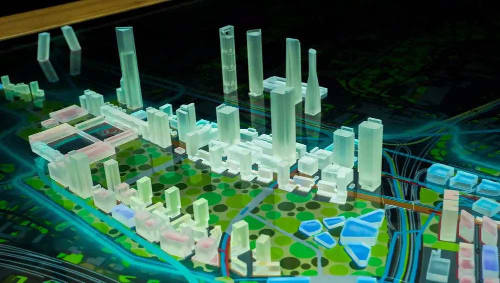 Maqueta Madrid Nuevo Norte, con el gran parque central
