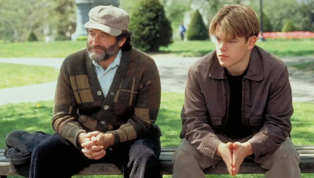 Robin Williams junto a Matt Damon en &quot;El indomable Will Hunting&quot;