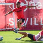 Rony Lopes en un entrenamiento con el Sevilla.