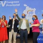 El presidente del Partido Popular, Pablo Casado, clausura el XV Congreso del PP de Valencia, en Valencia, a 25 de julio de 2020.