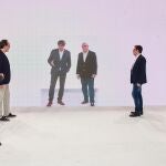 Puigdemont conversa, de manera virtual, con Jordi Turull, Rull, Puig, Jordi Sánchez y Meritxell Borrás en el acto inaugural de JuntsXCat ayer