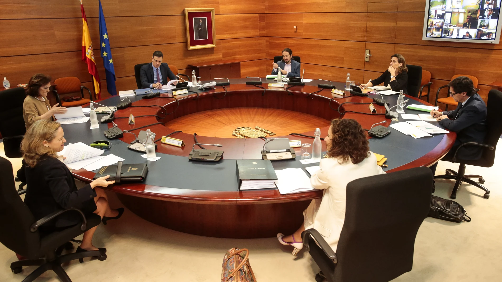 El presidente del Gobierno, Pedro Sánchez, presidiendo una reunión del Consejo de Ministros