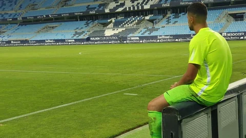 Munir con el Málaga.
