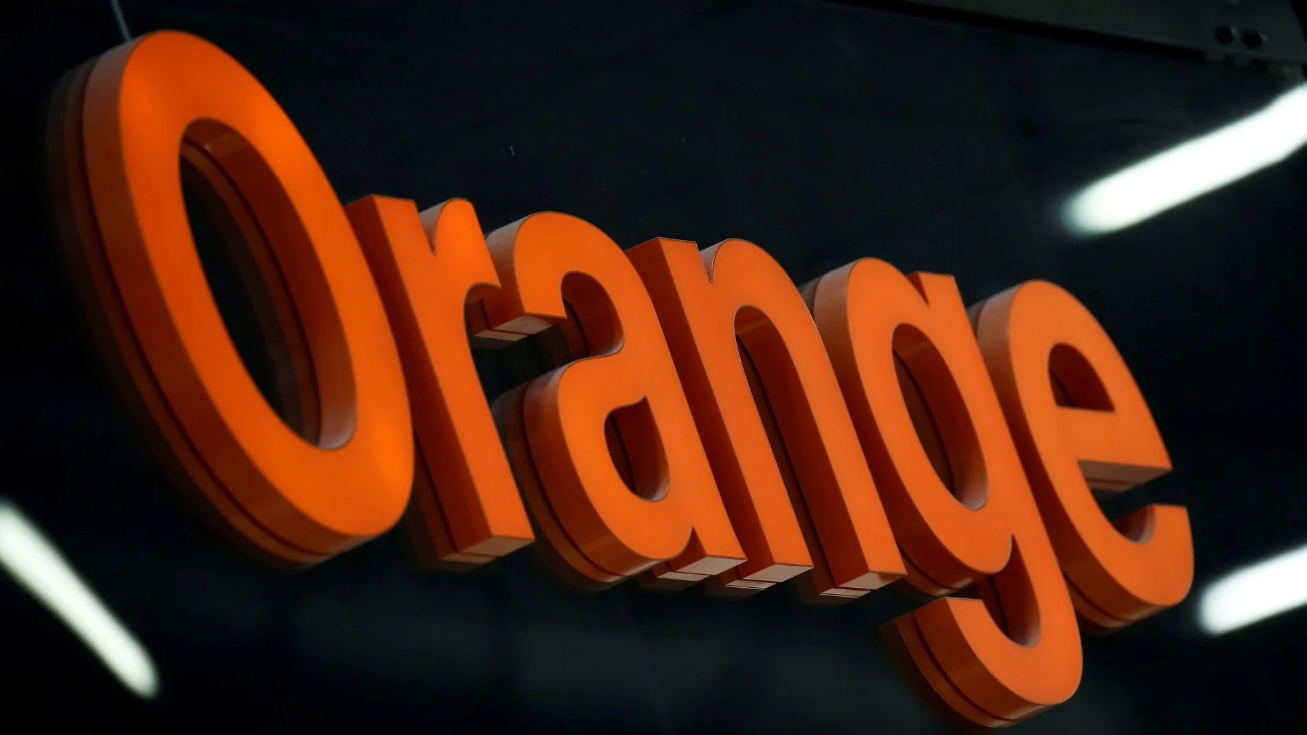 FILE PHOTO: The logo of French telecoms operator Orange is pictured in a retail store in Bordeaux