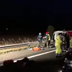 Vuelco de una furgoneta en Burgos con siete heridos
