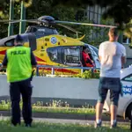 Jakobsen fue trasladado al hospital en helicóptero
