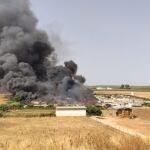 Incendio en un camping de Mollina
