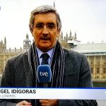 Miguel Ángel Idígoras durante su reciente etapa como corresponsal de TVE en Londres