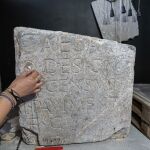 Pedestales epigráficos del Foro de la Colonia Romana llegados desde Madrid a Cartagena -