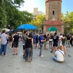 Restauradores del barrio de Gràcia de Barcelona se manifiestan en la plaza de la Vila para pedir más terrazasASS. DE PROP. DE BARES Y RESTAUR12/08/2020