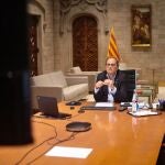 El presidente de la Generalitat, Quim Torra, este viernes en la reunión de seguimiento del coronavirusGOVERN14/08/2020