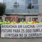 Trabajadores de Acciona subcontratados por Nissan protestan contra el cierre de la automovilística niponaUGT14/08/2020