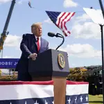 El presidente de Estados Unidos, Donald Trump, de campaña hoy en MInesota