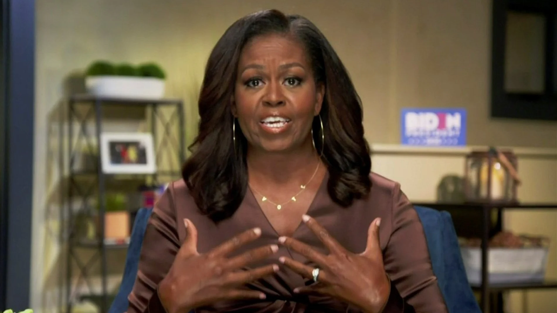 Michelle Obama durante su intervención vitual