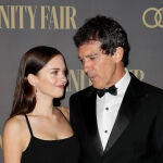 Actor Antonio Banderas and Stella del Carmen at photocall for Vanity Fair Personality of Year Awards 2019 in Madrid on Monday, 25 November 2019.