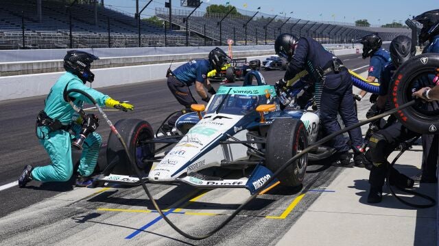 Fernando Alonso, durante las prácticas para las 500 millas de Indianápolis