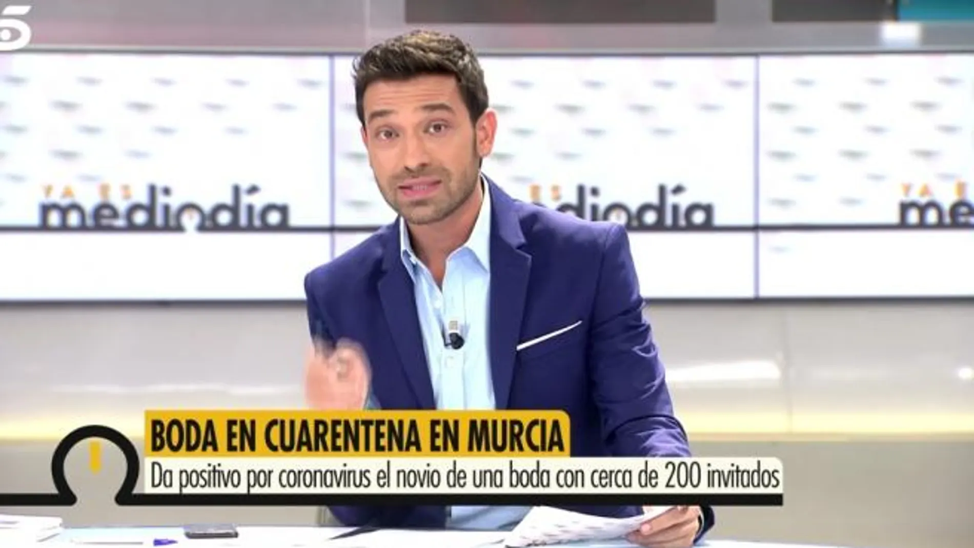 Marc Calderó, el presentador de "Ya es mediodía" durante este verano, en cuarentena.