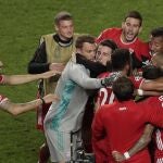 El Bayern celebra la victoria