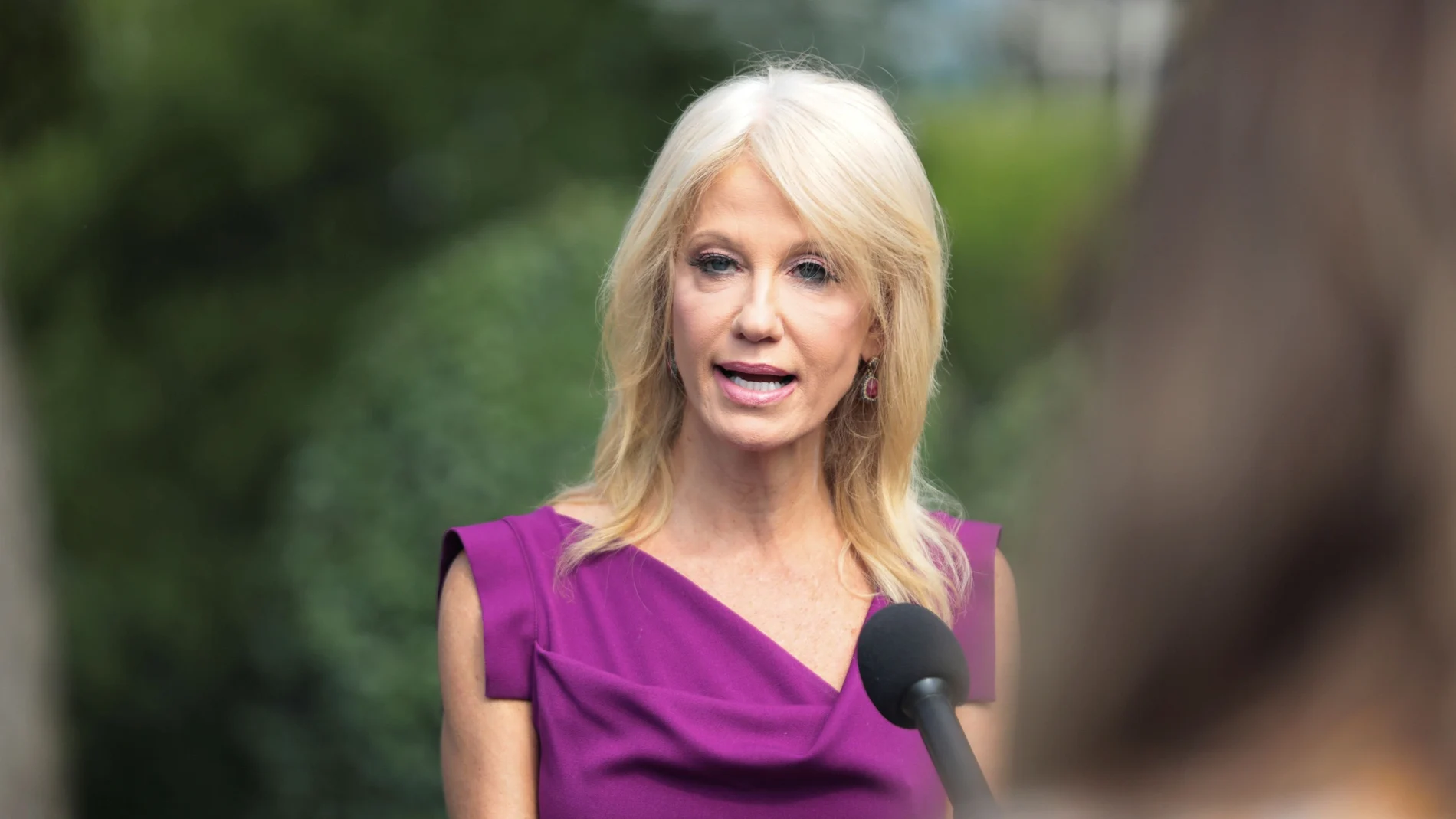 FILE PHOTO: White House adviser Kellyanne Conway speaks to reporters at the White House in Washington
