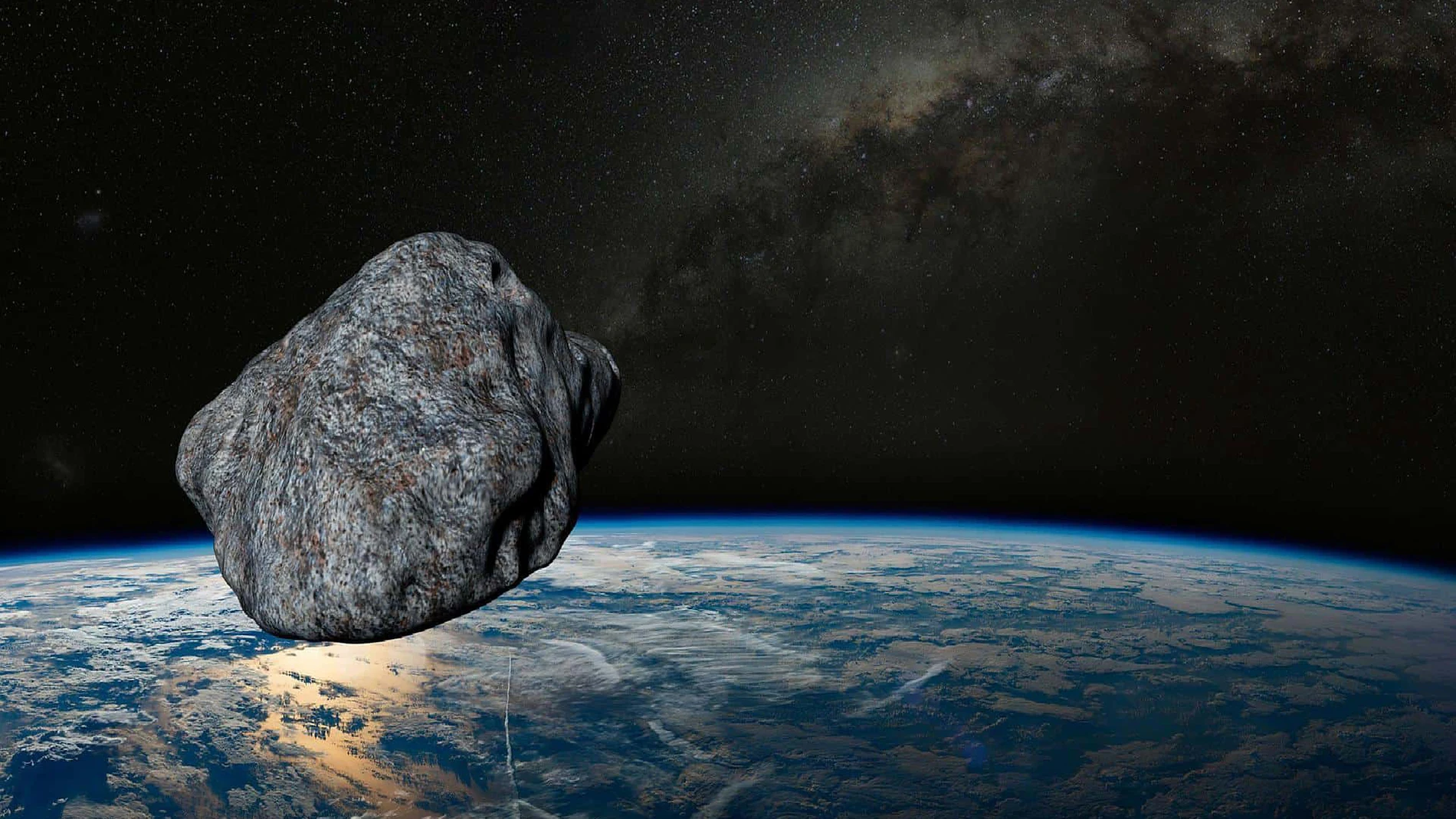 Recreación de un meteorito cayendo a la tierra