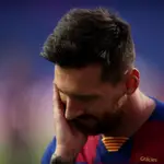 Leo Messi, en el partido contra el Bayern de Múnich, que perdieron 2-8 y que puede ser el último que ha jugador de azulgrana