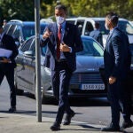 El presidente del Gobierno, Pedro Sánchez, a su llegada a la conferencia "España puede. Recuperación, Transformación, Resiliencia"