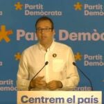 El portavoz del PDeCAT, Marc Solsona, en una rueda de prensa este lunes tras la reunión ejecutiva del partidoPDECAT31/08/2020