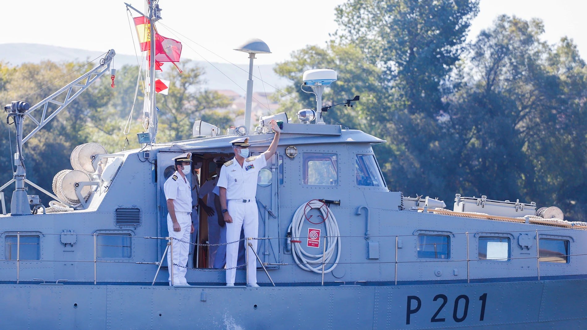 Felipe VI visita la Comandancia Naval del Miño en Tui