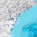 Punto exacto donde se detectó el terremoto.WEB IGN03/09/2020