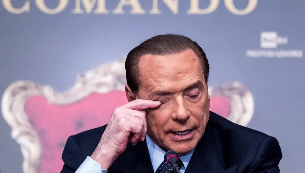 Former Italian Prime Minister Silvio Berlusconi attends the launch of 'Soli al comando', the latest book of Italian journalist Bruno Vespa in Rome.