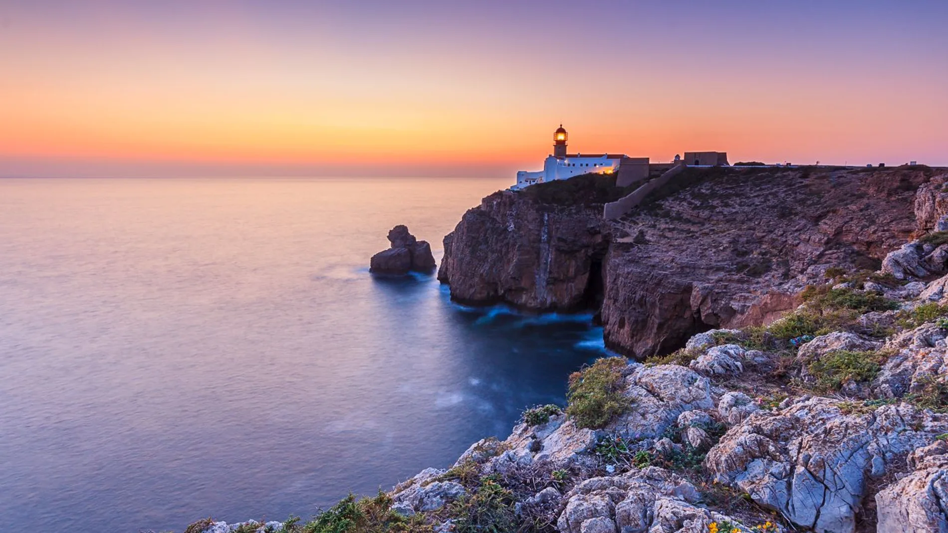 Atardecer en Sagres, Algarve, considerado uno de los más espectaculares de Europa