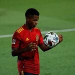 Ansu Fati, en el último partido de la selección contra Ucrania