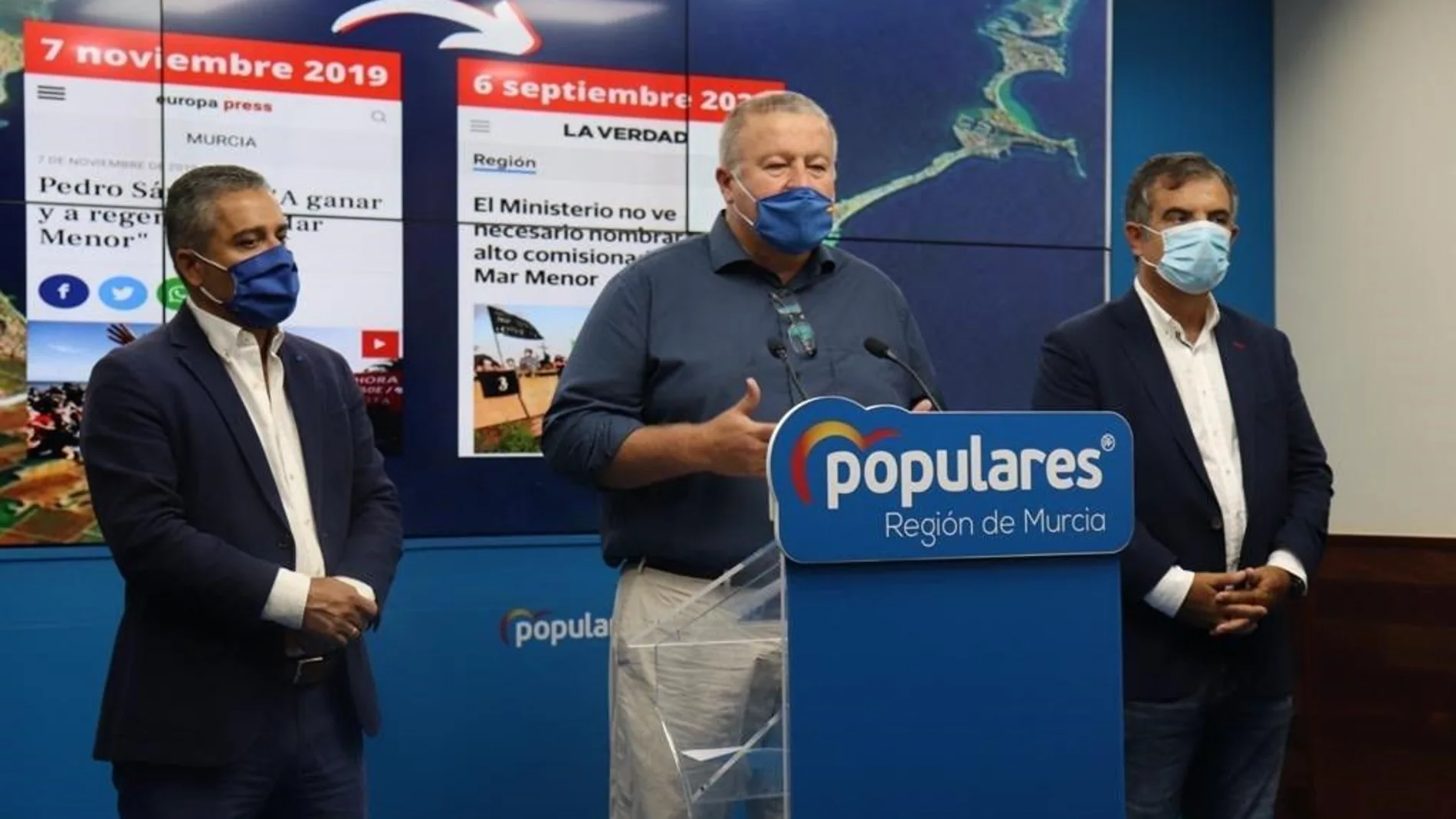 Cano, Bernabé y Vázquez, en la rueda de prensa