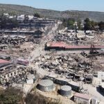Vista aérea del campo de refugiados de Moira, en Grecia