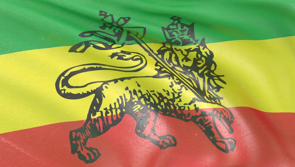Bandera de Etiopía durante el reinado del emperador Haile Selassie I.