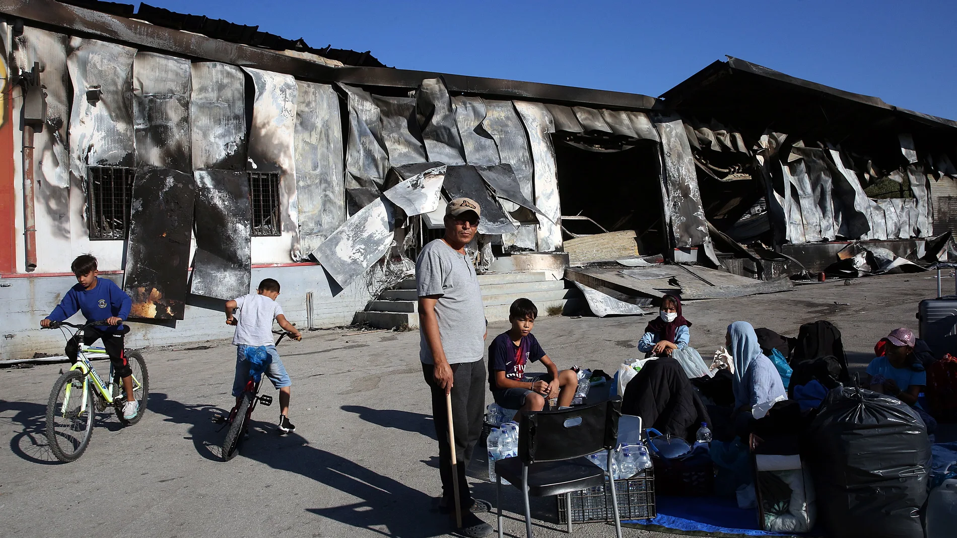 Fire at Moria refugee camp in Greece