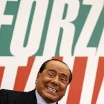 President of Italian party Forza Italia, Silvio Berlusconi, attends a press conference on the Forza Italia proposals for economic financial measures at the Montecitorio Palace in Rome.