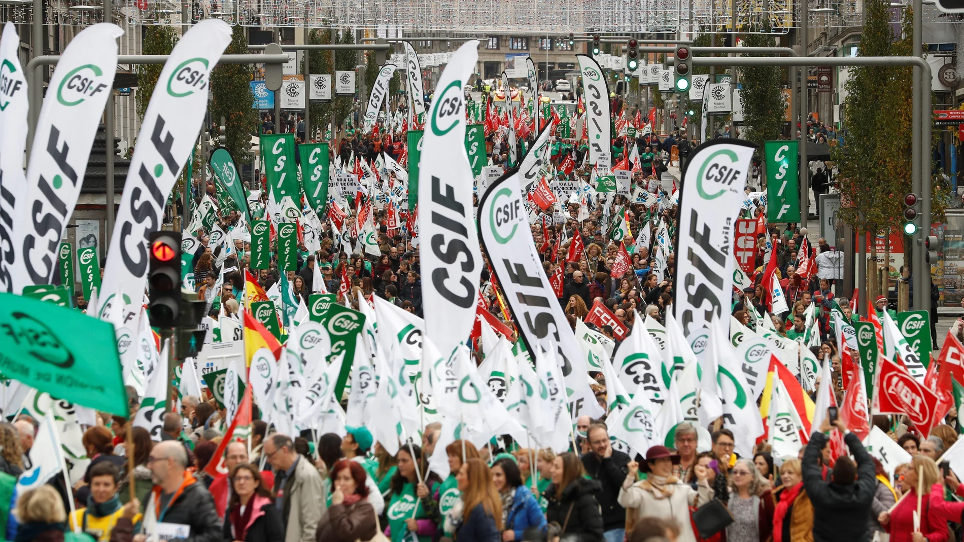 Manifestación celebrada hoy en Madrid por funcionarios de justicia