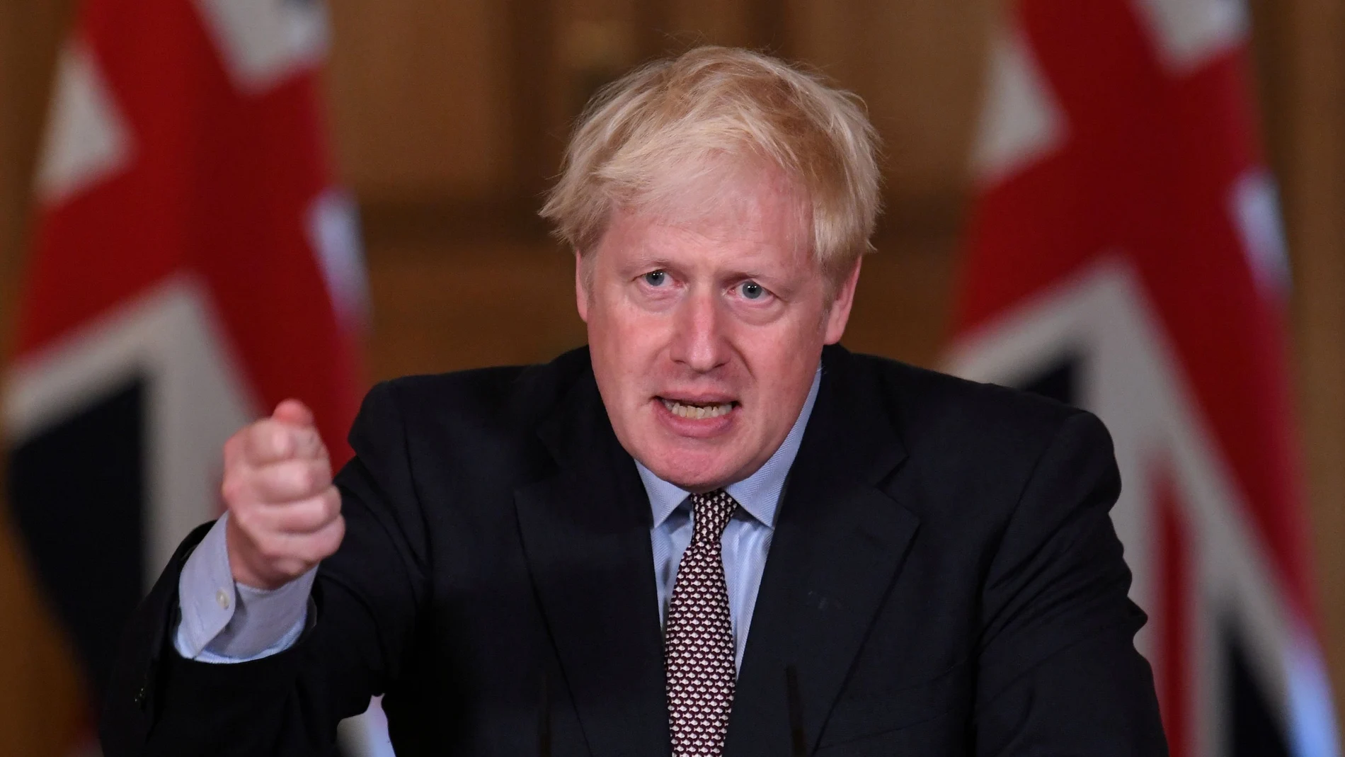 FILE PHOTO: Britain's Prime Minister Boris Johnson holds a virtual news conference, in London