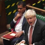 Boris Johnson hablando en el debate