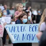 Manifestación en Copenhague a favor de los niños del campo de refugiados de Moria en la isla griega de Lesbos el pasado septiembre