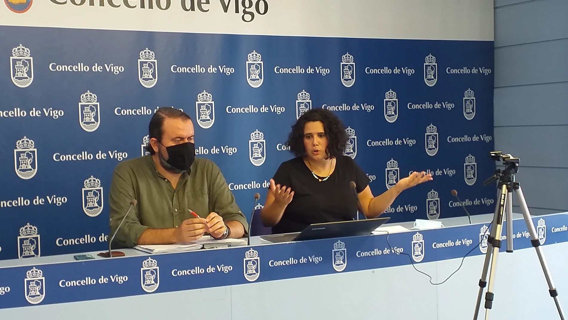 Los concejales de Marea de Vigo, Rubén Pérez Correa y Oriana Méndez.EUROPA PRESS16/09/2020