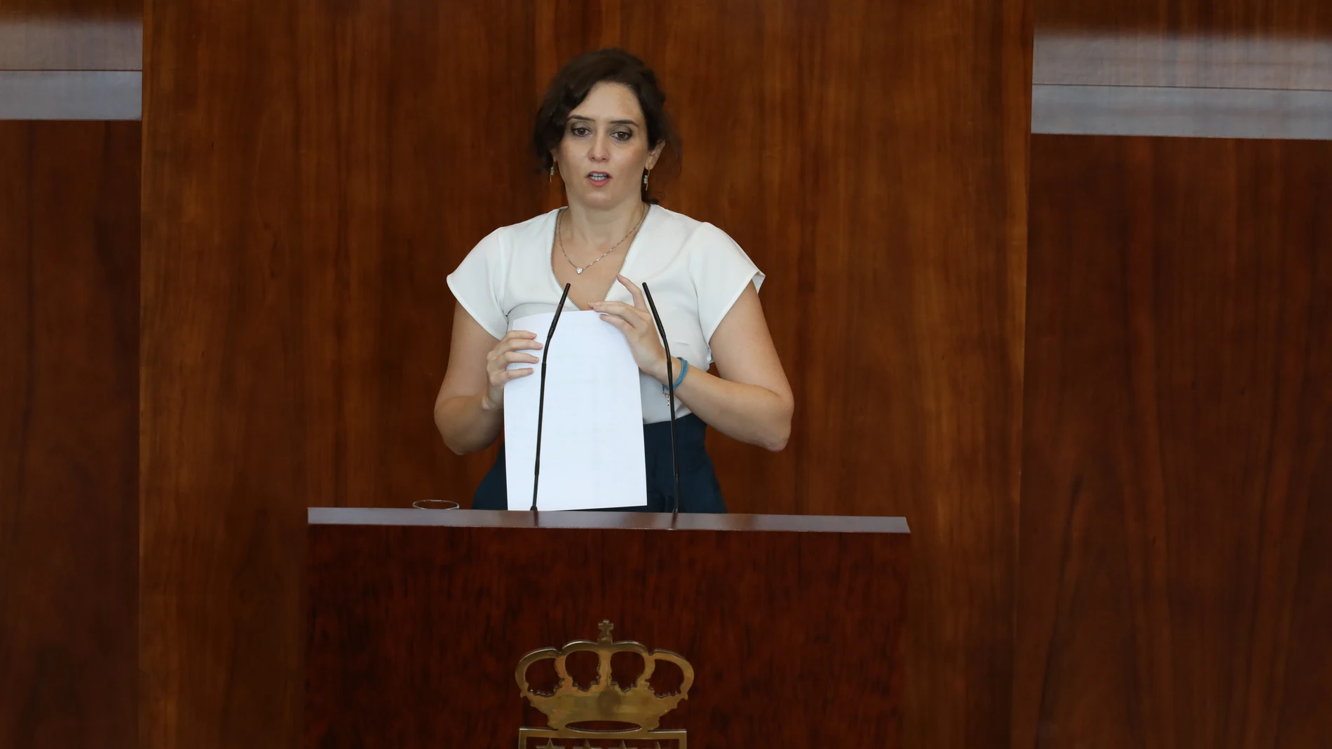 Isabel Díaz Ayuso esta semana en el Debate sobre el Estado de la REgión