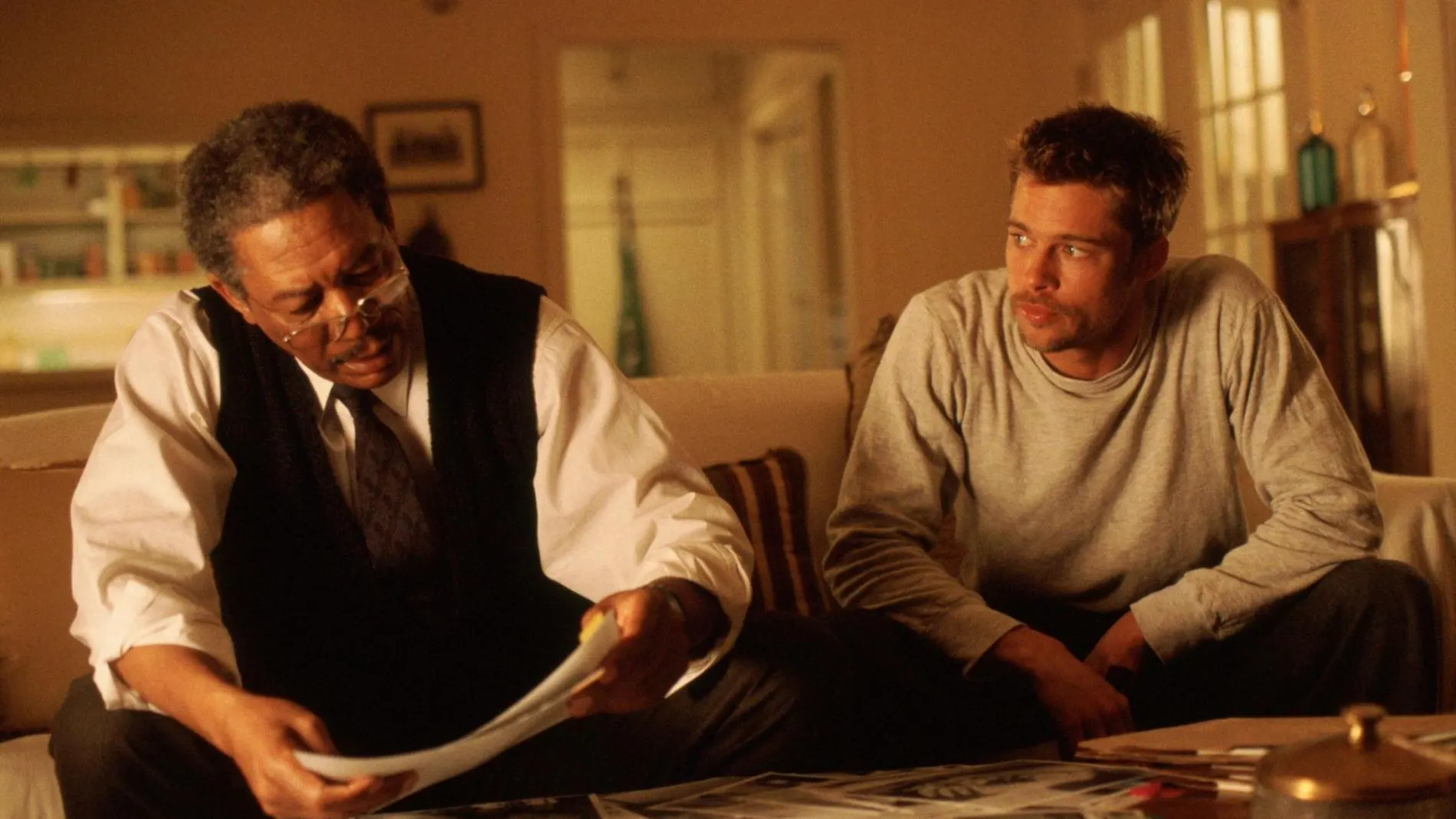 Morgan Freeman y Brad Pitt en una escena de "Seven"