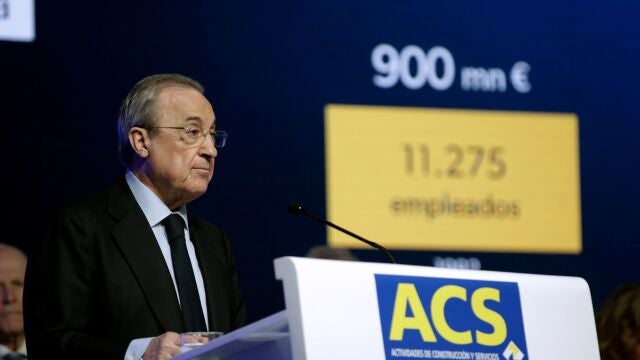 El presidente de ACS, Florentino Pérez, durante la junta de accionistas de la compañía