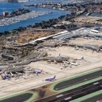 Vista aérea del aeropuerto de San Diego (EE UU)