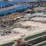 Vista aérea del aeropuerto de San Diego (EE UU)