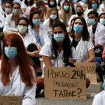 Los MIR iniciaron ayer una huelga de tres días en todos los hospitales y centros de atención primaria, públicos y concertados nEFE/ Quique García