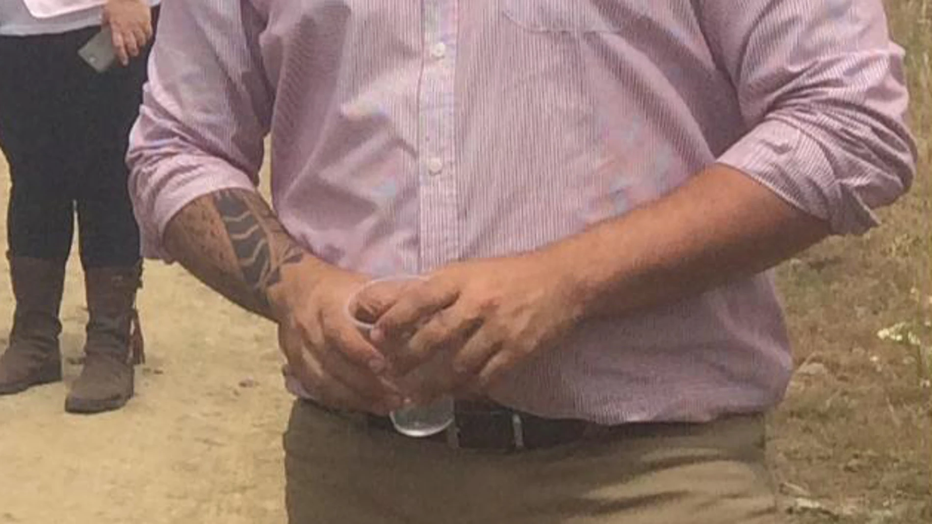 El tatuaje en el brazo del presunto asesino Eugenio Delgado.